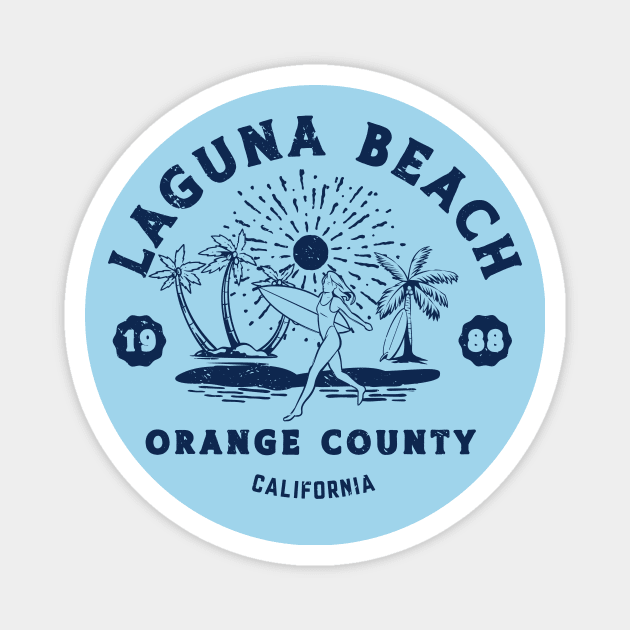 Vintage Laguna Beach Surfing // Retro California Beach Orange County 1988 Magnet by Now Boarding